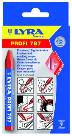 Märkkrita Profi 797 rød 12x120mm