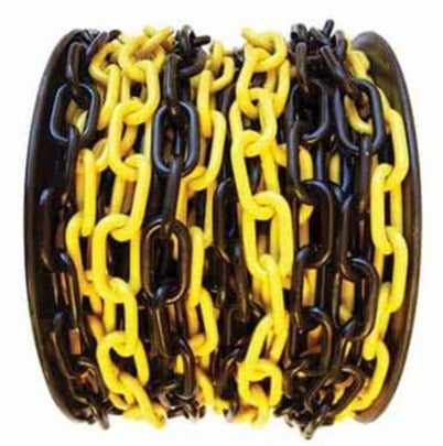 6mm x 25 meter svart-gul spole